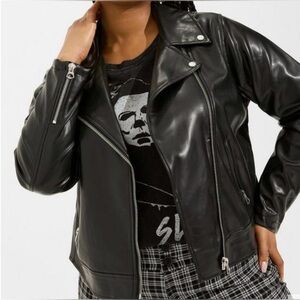 Torrid Faux Leather Asymmetrical Moto Jacket - gently used Excellent Condition